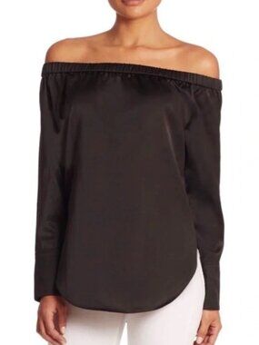 Rag & Bone Greta Top in Solid Black Sz S